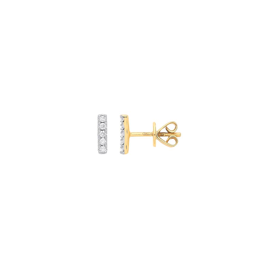 9ct Yellow Gold 0.07ct Diamond Earrings