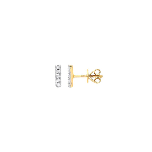 9ct Yellow Gold 0.07ct Diamond Earrings