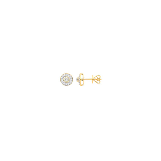 18ct Yellow Gold Halo 0.24ctw Diamond Studs