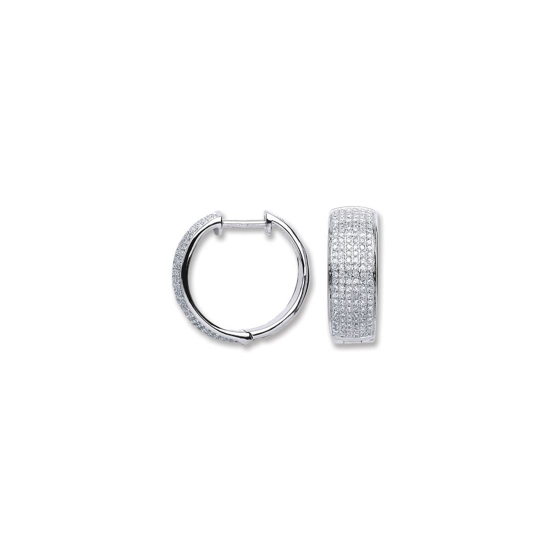 18ct White Gold 0.55ct Diamond Hoop Earrings