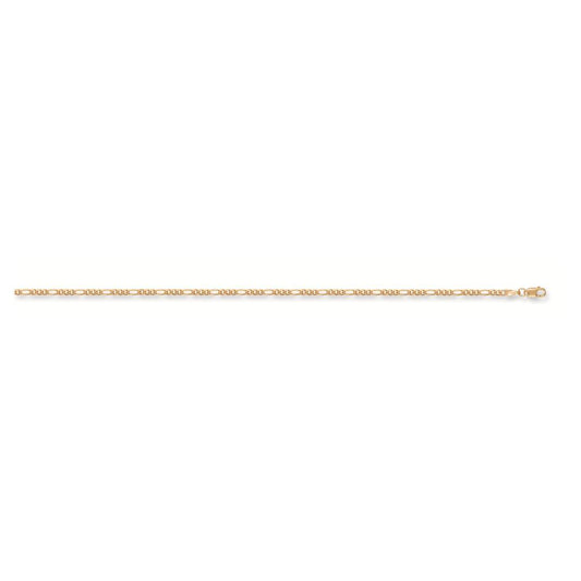 Solid 9ct Yellow Gold Figaro Link Anklet - 3.8mm Wide