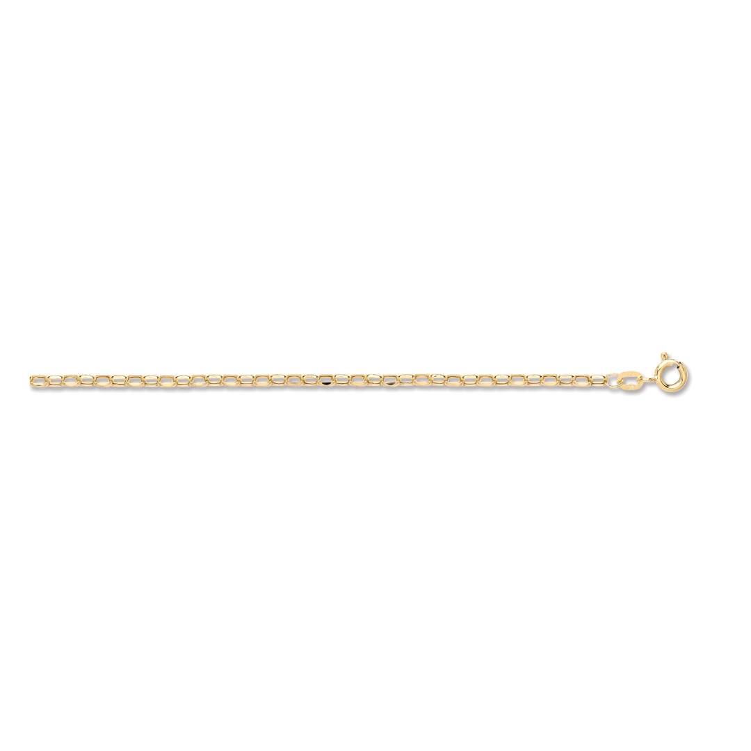 Y/G Hollow Diamond Cut Belcher Anklet