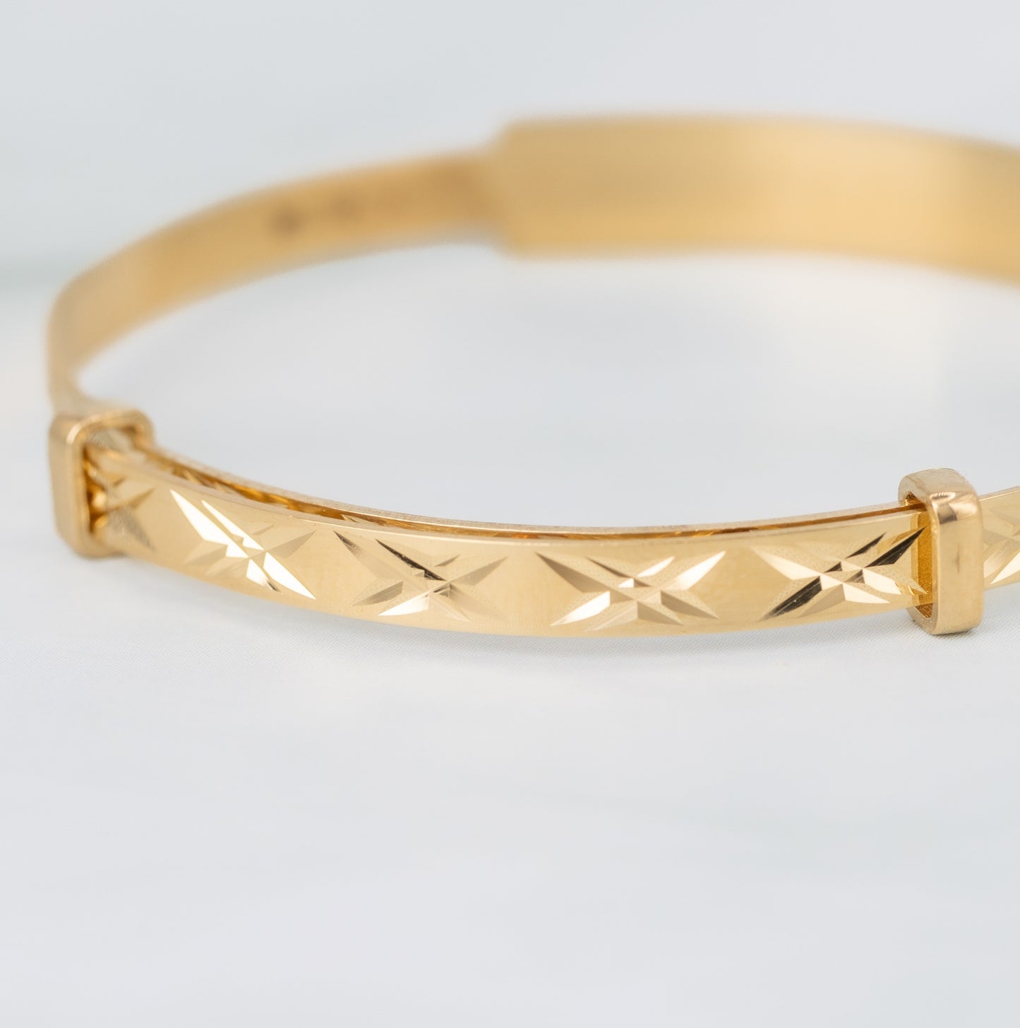 Solid 9ct Yellow Gold Baby Expandable ID Bangle