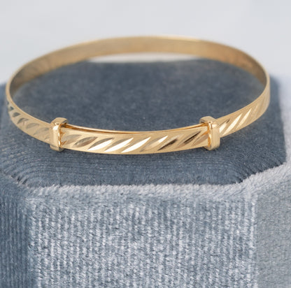 Solid 9ct Yellow Gold Baby Expandable Bangle
