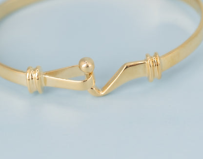 Solid 9ct Yellow Gold Baby Hook Bangle