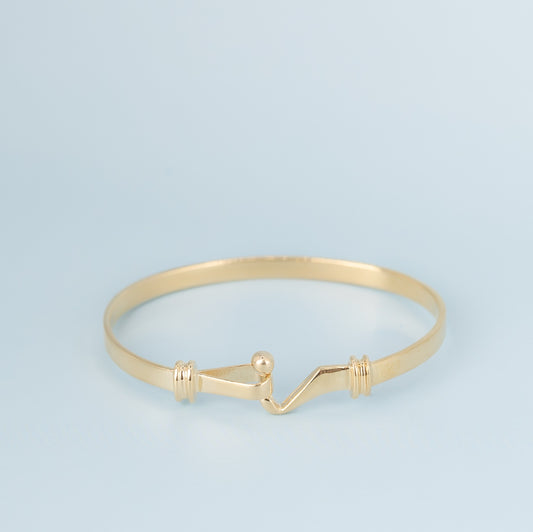 Solid 9ct Yellow Gold Baby Hook Bangle