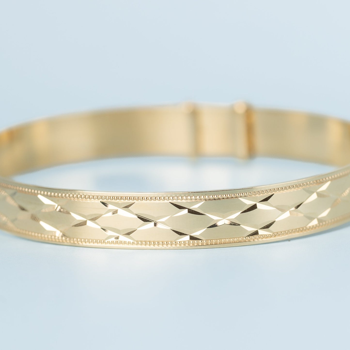 Solid 9ct Yellow Gold Baby / Kids 7mm Slave Bangle