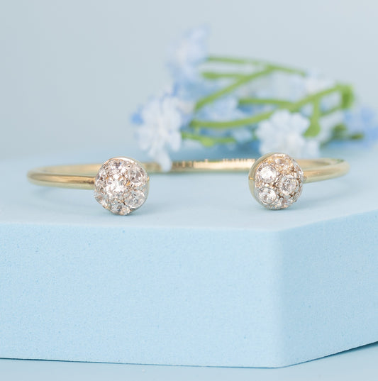 Solid 9ct Yellow Gold Baby / Kids CZ Torque Bangle