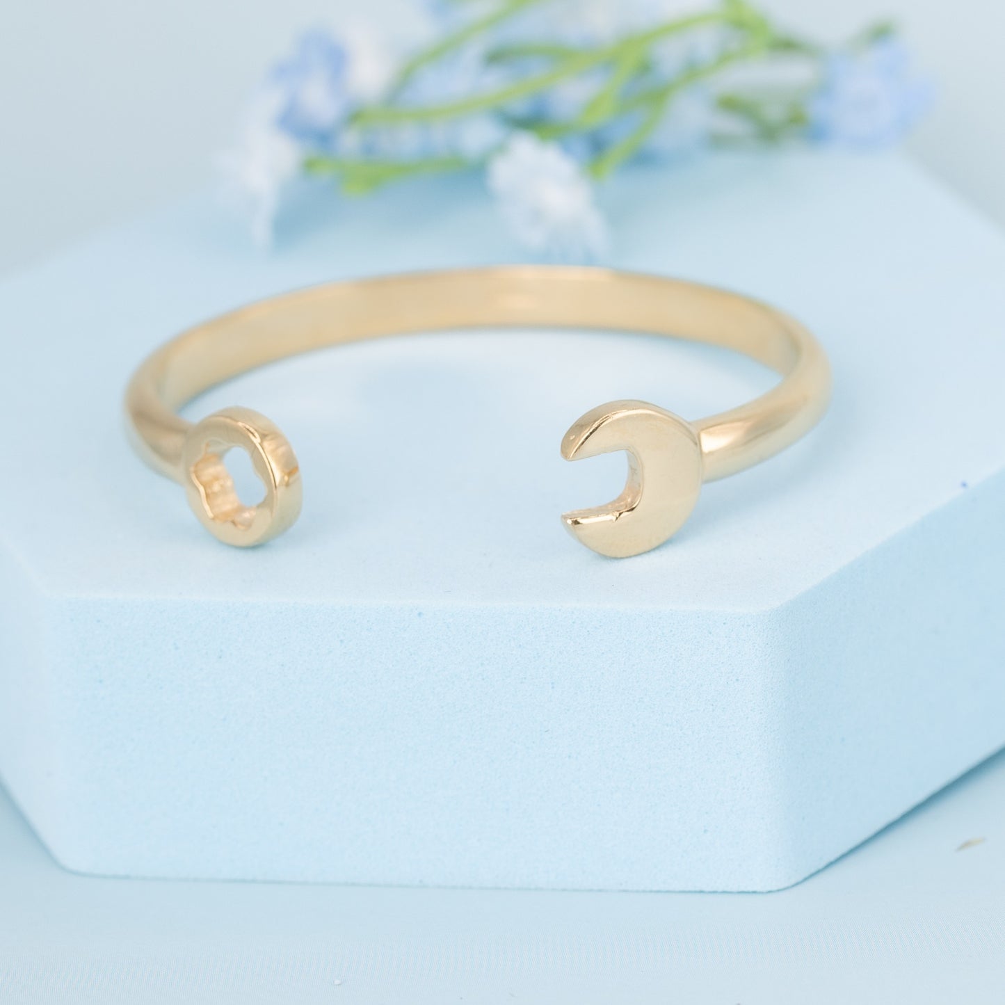 Solid 9ct Yellow Gold Baby / Kids Spanner Bangle