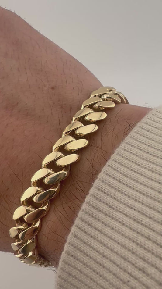 New SOLID 9ct Yellow Gold Cuban 10MM Link Curb Chain - 9 INCH - UK Hallmarked