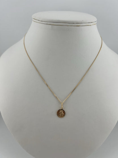 Solid 9ct Yellow Gold Small 10mm St Christopher Pendant